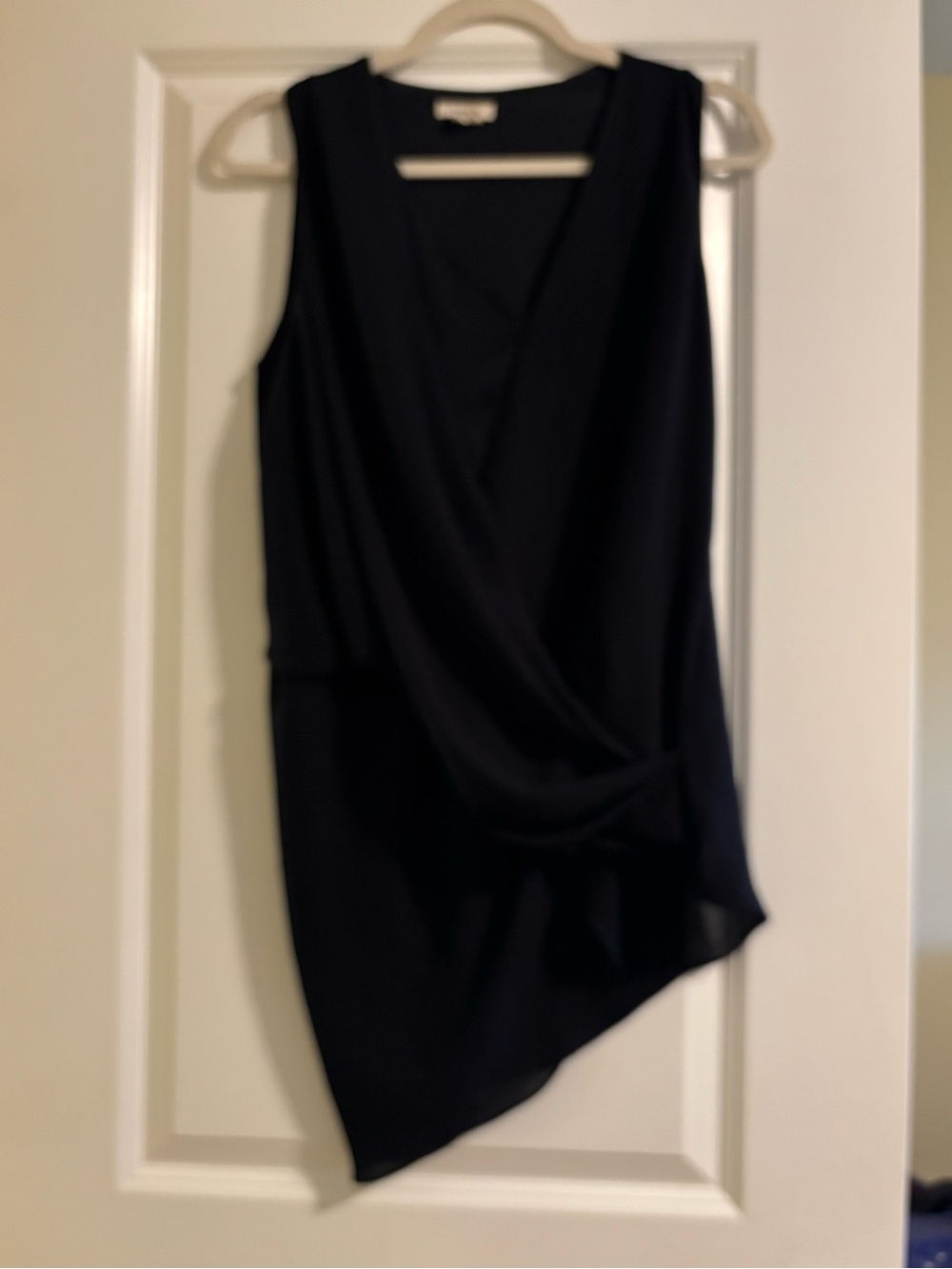 Helmut Lang Black Draped Asymmetric Tank Top